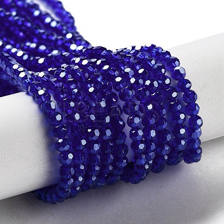 Electroplate Transparent Glass Beads Strands EGLA-A035-T3mm-A06-1