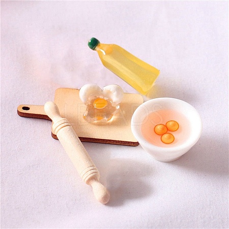 Dollhouse Miniature Kitchen Play Rolling Pin Egg Bowl Olive Oil Tool Model PW-WG68321-01-1