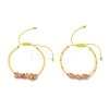 2Pcs Natural Red Aventurine & Glass Seed Beads Braided Bead Bracelets for Women BJEW-MZ00247-01-1