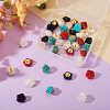 40Pcs 5 Colors 1-Hole Plastic Buttons FIND-TA0008-23-6