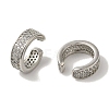 Rack Plating Brass Micro Pave Cubic Zirconia Cuff Earrings EJEW-R162-45P-2