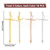48Pcs 3 Colors Alloy Sword Pendants FIND-UN0003-12-3