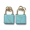 Synthetic Turquoise Pendants G-P453-01G-H-RS-2