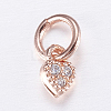 Brass Micro Pave Cubic Zirconia Charms ZIRC-E135-29RG-1