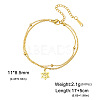 304 Stainless Steel Star of David Chai Charm 2-Strand Chain Bracelets for Women WGF5AD7-04-1