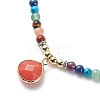 7Pcs 7 Style Natural & Synthetic Mixed Gemstone Teardrop Pendant Necklaces Set NJEW-JN04066-5