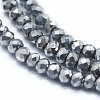Electroplate Glass Beads Strands GLAA-F079-A-FP03-3