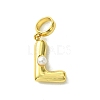 Rack Plating Brass with ABS Plastic Pearl European Dangle Charms KK-G501-02L-G-1