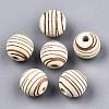 Painted Natural Wood Beads WOOD-T021-54B-12-1
