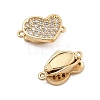 Brass Micro Pave Clear Cubic Zirconia Box Clasps KK-C075-14G-2