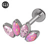 G23 Titanium with Cubic Zirconia Lip Rings WGA6216-11-1