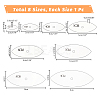 8Pcs 8 Sizes Transparent Acrylic Reusable Drawing Template for DIY Scrapbooking DIY-UN0006-32A-4