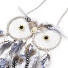 Owl Woven Web/Net with Feather Hanging Ornaments HJEW-G025-05-2