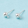 Brass Ball Post Ear Studs X-EC254-S-1