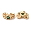 Brass Pave Cubic Zirconia Connector Charms KK-B074-02G-01-1