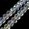 Transparent Electroplate Glass Beads Strands GLAA-Q099-C01-14-2