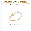 1Pc Letter Brass Rhinestone Open Cuff Rings for Women AJEW-LP0004-47V-G-2