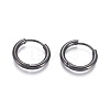 304 Stainless Steel Huggie Hoop Earrings LS-EJEW-F111B-17mm-B-1