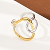 304 Stainless Steel Open Cuff Rings for Women RJEW-K296-03B-GP-2