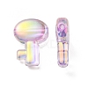 UV Plating Rainbow Iridescent Transparent Acrylic Beads OACR-C007-05B-2