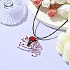 Braided Glass Seed Bead Spider Pendant Necklaces NJEW-MZ00036-4