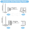 240Pcs 2 Style 304  Stainless Steel Stud Earring Findings DIY-BBC0001-93-2