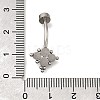 304 Stainless Steel Clear Cubic Zirconia Curved Barbell Belly Button Rings AJEW-D306-03P-03-4