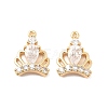 Brass Clear Cubic Zirconia Charms ZIRC-P104-01G-2