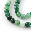 Dyed Natural Striped Agate/Banded Agate Round Bead Strands G-R342-8mm-06-2