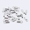 Anti-Tarnish Rhodium Plated 925 Sterling Silver Cord Ends STER-F036-21P-1mm-1