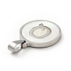 304 Stainless Steel with White Shell Pendants STAS-G268-01Q-P-3