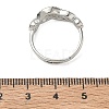 Adjustable Brass & Clear Cubic Zirconia Finger Rings with Interwoven Design CU-CBA7E55-06P-5