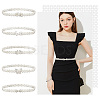 5Pcs 5 Style Acrylic Pearl Braided Stretch Chain Belt with Alloy Clasp AJEW-GA0004-49-6