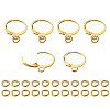 Brass Huggie Hoop Earring Findings & Open Jump Rings KK-TA0007-83G-30