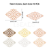  60pcs 6 colors Alloy Filigree Joiners FIND-PH0003-28-4