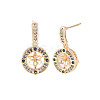 Brass Micro Pave Cubic Zirconia Stud Earring Findings KK-S364-063-2