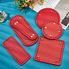   6Pcs 6 Style Flat Round PU Leather Knitting Crochet Bags Nail Bottom Shaper Pad DIY-PH0021-06B-5