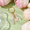 Alloy Enamel Acrylic with Natural Rose Quartz Keychain KEYC-JKC00806-06-2