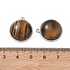 304 Stainless Steel & Natural Tiger Eye Pendants SA-CBA11D7-03P-3