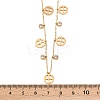 Saint Patrick's Day 304 Stainless Steel Crystal Rhinestone Flat Round and Clover Tassel Bib Necklaces for Women NJEW-A064-01G-5