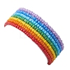 7 PCS Rainbow Style Glass Seed Beads Bracelets Sets for Women BJEW-JB10065-01-5