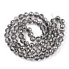 Electroplate Transparent Glass Beads Strands X-EGLA-N002-34C-C12-2