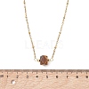 Natural Mixed Stone Faceted Nuggets Pendant 304 Stainless Steel Satellite Chain Necklaces NJEW-JN06025-5