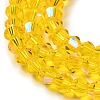 Transparent Electroplate Glass Beads Strands GLAA-F029-4mm-D22-3