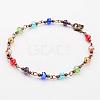 Glass Beads Anklets AJEW-AN00174-1