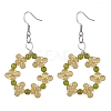 Copper Wired Cat Eye Dangle Earrings EJEW-JE05754-1