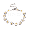 Enamel Daisy Link Chains Bracelet BJEW-P271-01P-01-1