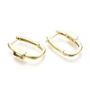 Brass Micro Pave Clear Cubic Zirconia Huggie Hoop Earring EJEW-T046-15G-NF-4