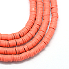 Flat Round Handmade Polymer Clay Bead Spacers X-CLAY-R067-4.0mm-14-1