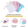 12Pcs 4 Colors Rectangle Cloth Packing Pouches ABAG-TA0001-78-4